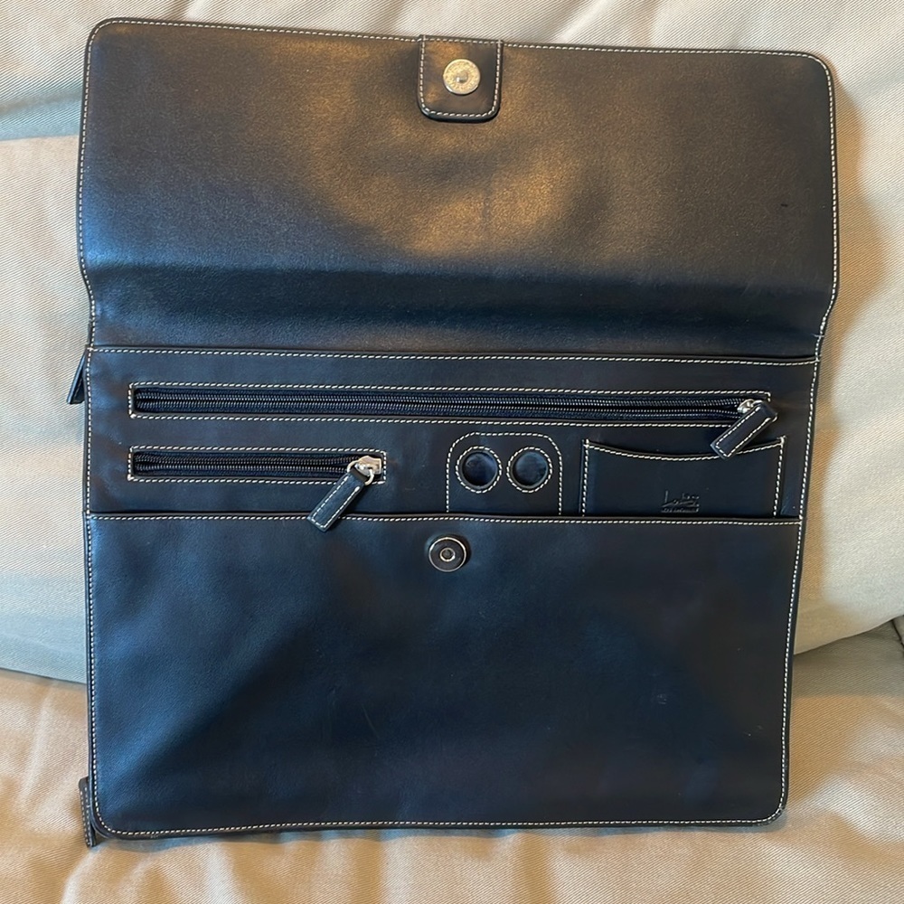 Lodis Black Leather Computer Pouch